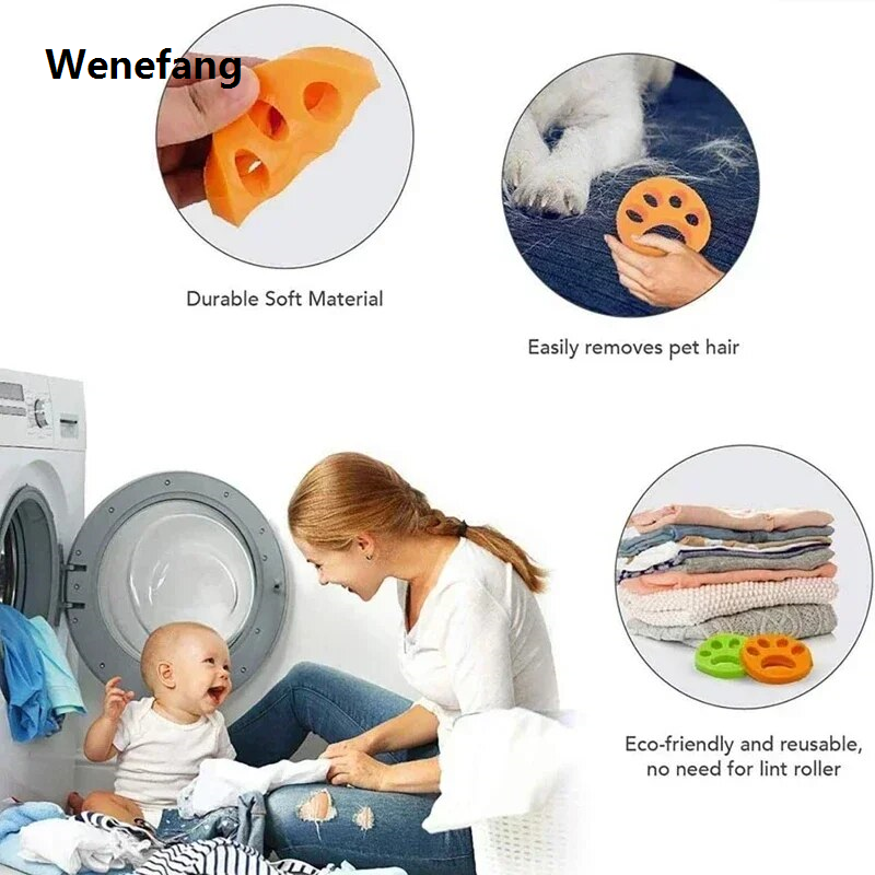 Wenefang transparent bag Pet Hair Remover Silicone Cat Dog Fur Reusable Cleaning Laundry Catcher Washing Machine Accessory Remover Clothes Dryer Laundry