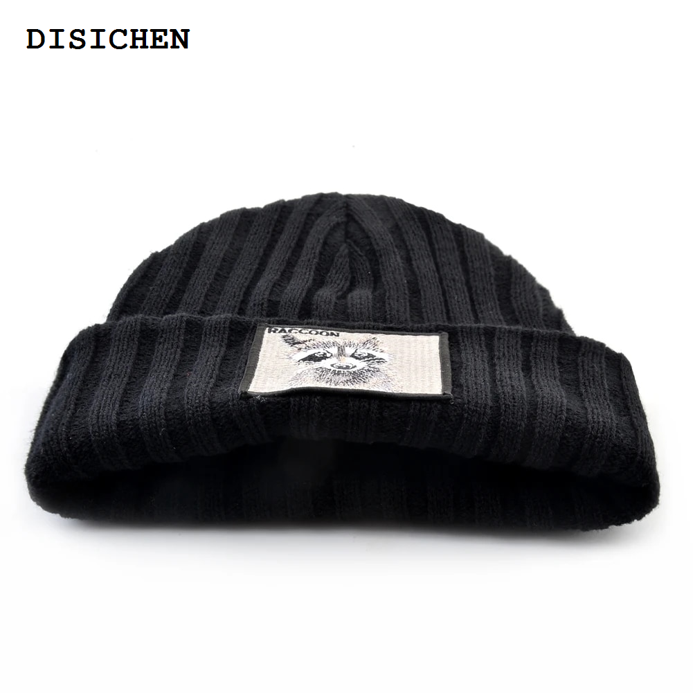 DISICHEN Luxury Knitted Beanies Hat Men Women Streetwear Hip Hop Skullies Beanies With Patch Boys Girls Knitting Solid Color Bonnet Hats Cap