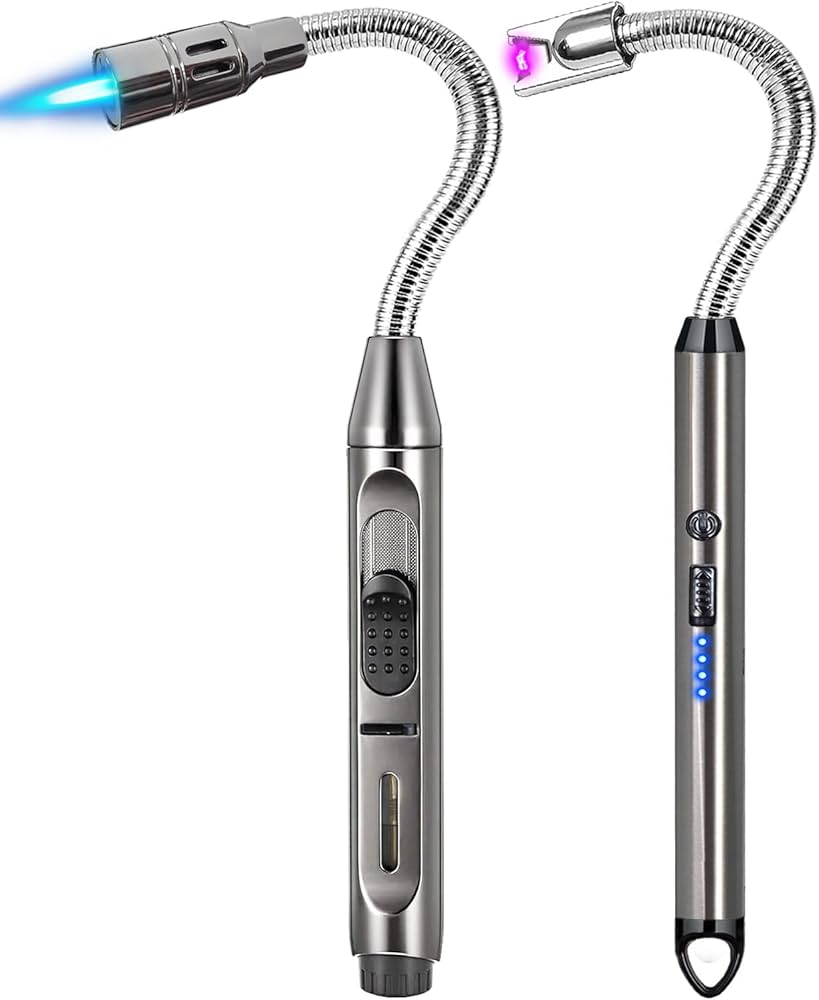 USB Rechargeable Electric Arc Lighter - Flexible Neck, Windproof, Flameless - Safe for Candles, Gas Stoves
