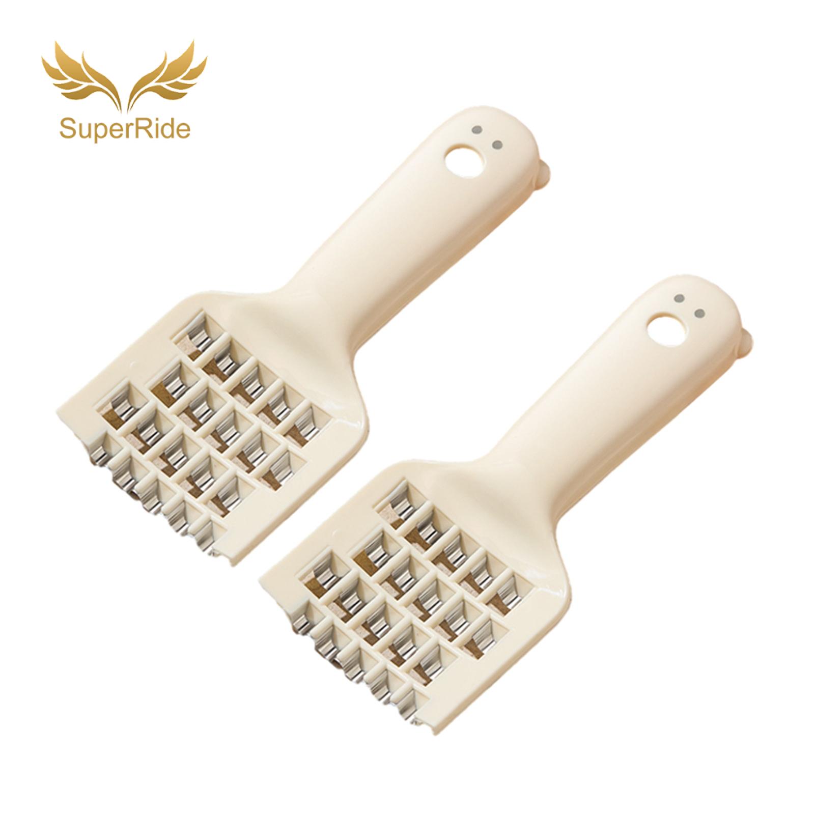 SuperRide Vegetable Cutter 2pcs Multifunctional Vegetable Peeler Cutter Set Stainless Steel Blade Easy Grip Clog-free Design - for Salad
