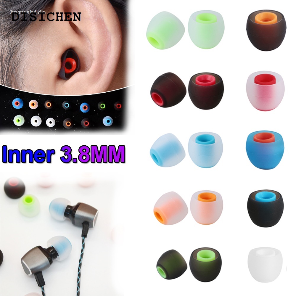 DISICHEN Original Anrushide 12pcs 3.8mm Colorful Soft Headphone Earbuds Silicone Sales promotion Ear Tips In-ear Earphone Ear pads cushion