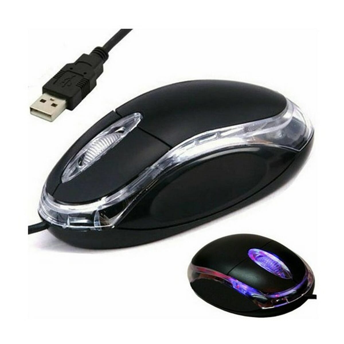 Wired Black PS tech Optical Mouse OP185