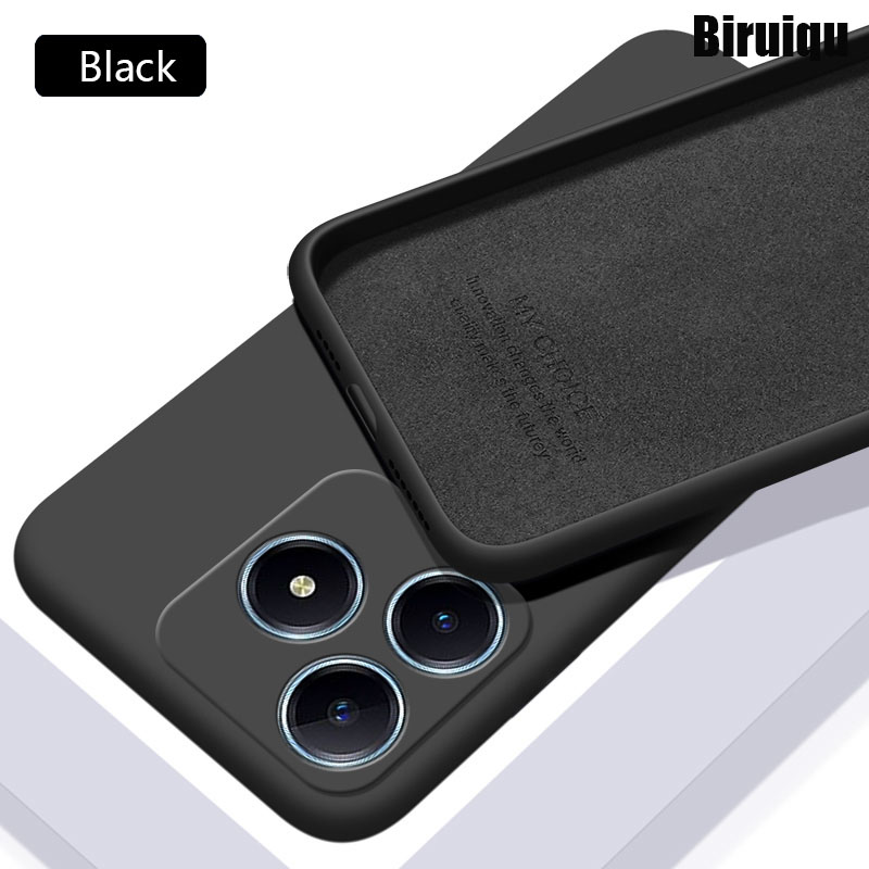Biruiqu For realme C63 Case Liquid Silicone Soft Gel Rubber Shockproof Cover