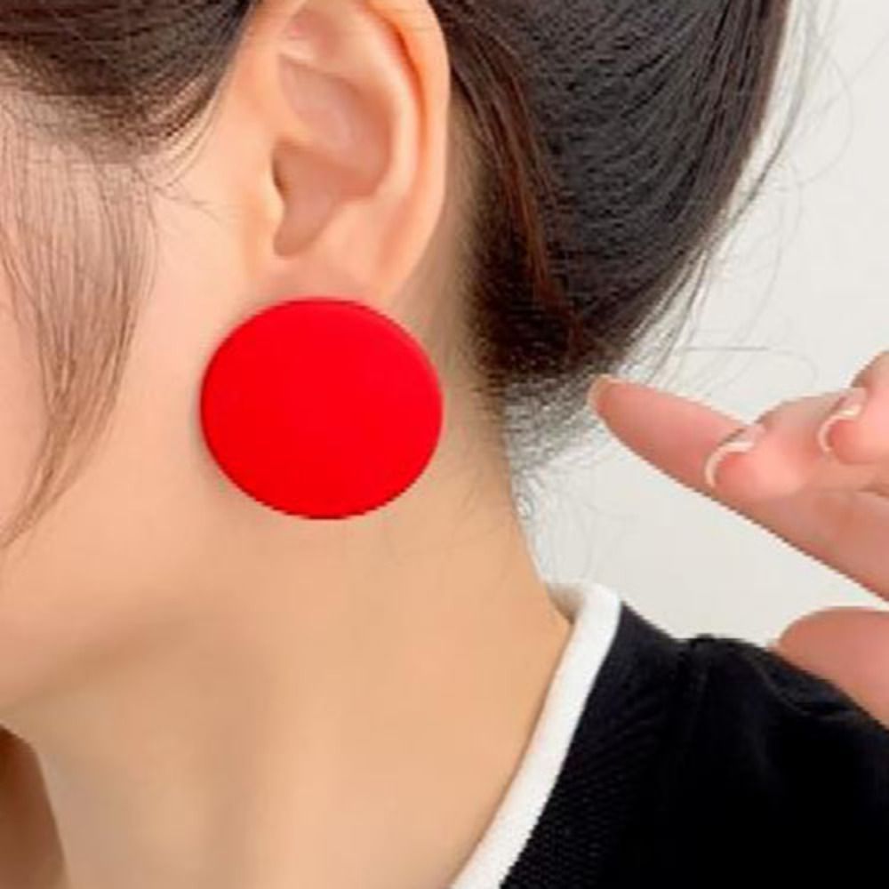Brand New Exaggerated Color Colorful Acrylic Round Earrings Fashion Earrings Simple And Versatile Fashion Jewellery