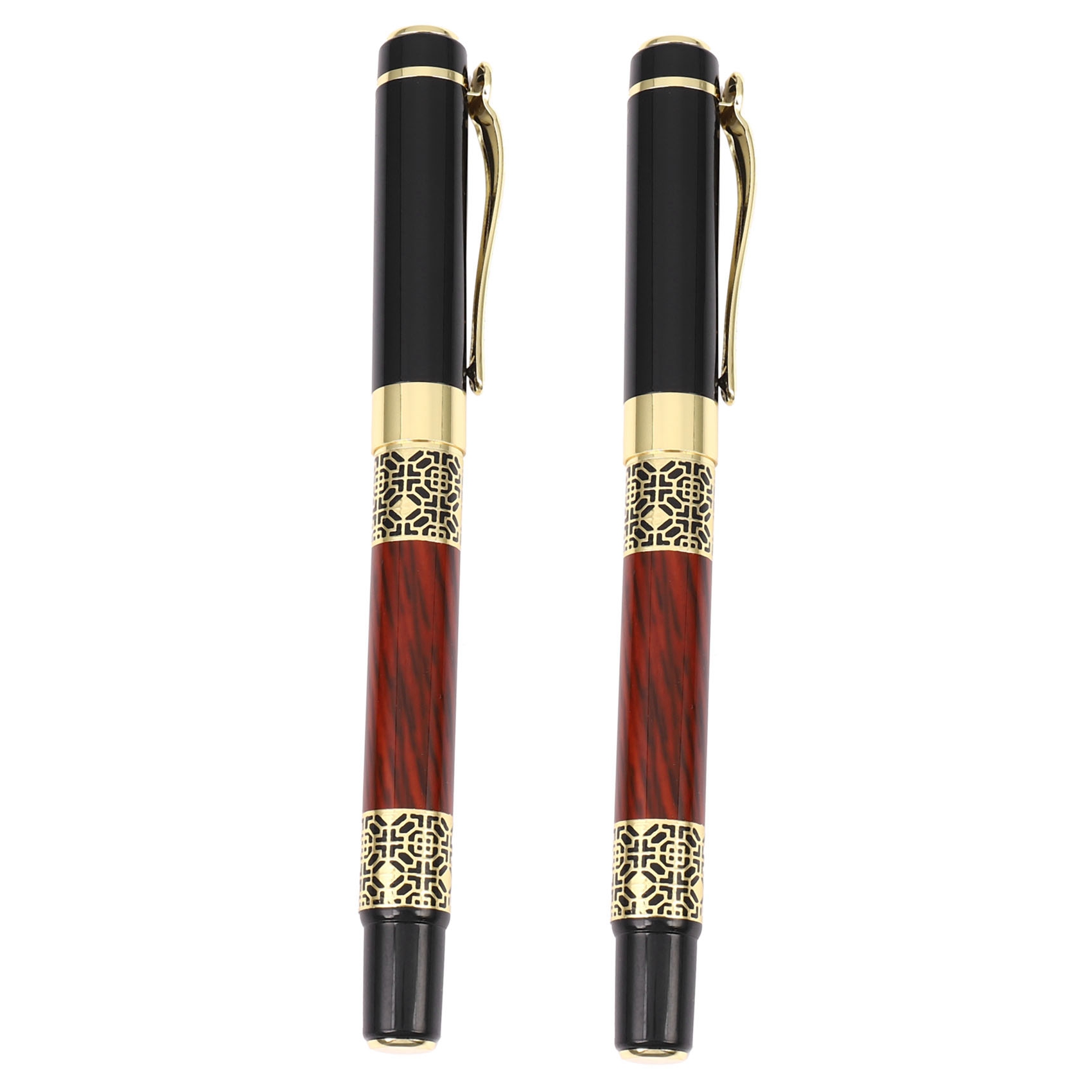 fasdaga 2X Chinese Classical Roller Ball Pen Elegant Golden Metal Ballpoint Pen for Office Business Signature School Student