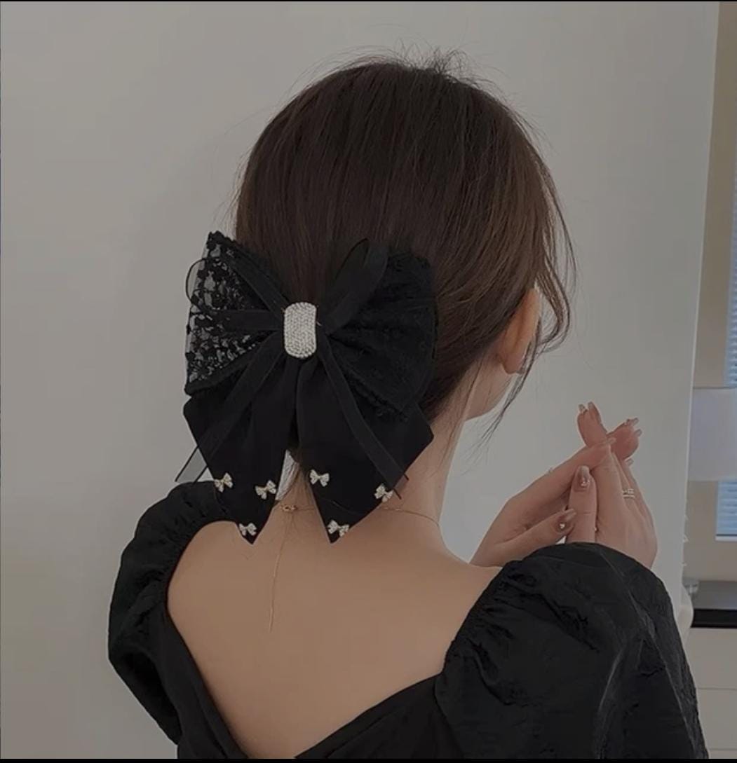 MASALA COTTAGE=1pc Women Bow & Ribbon Decor Fashionable Hair Clip For Hair Decoration