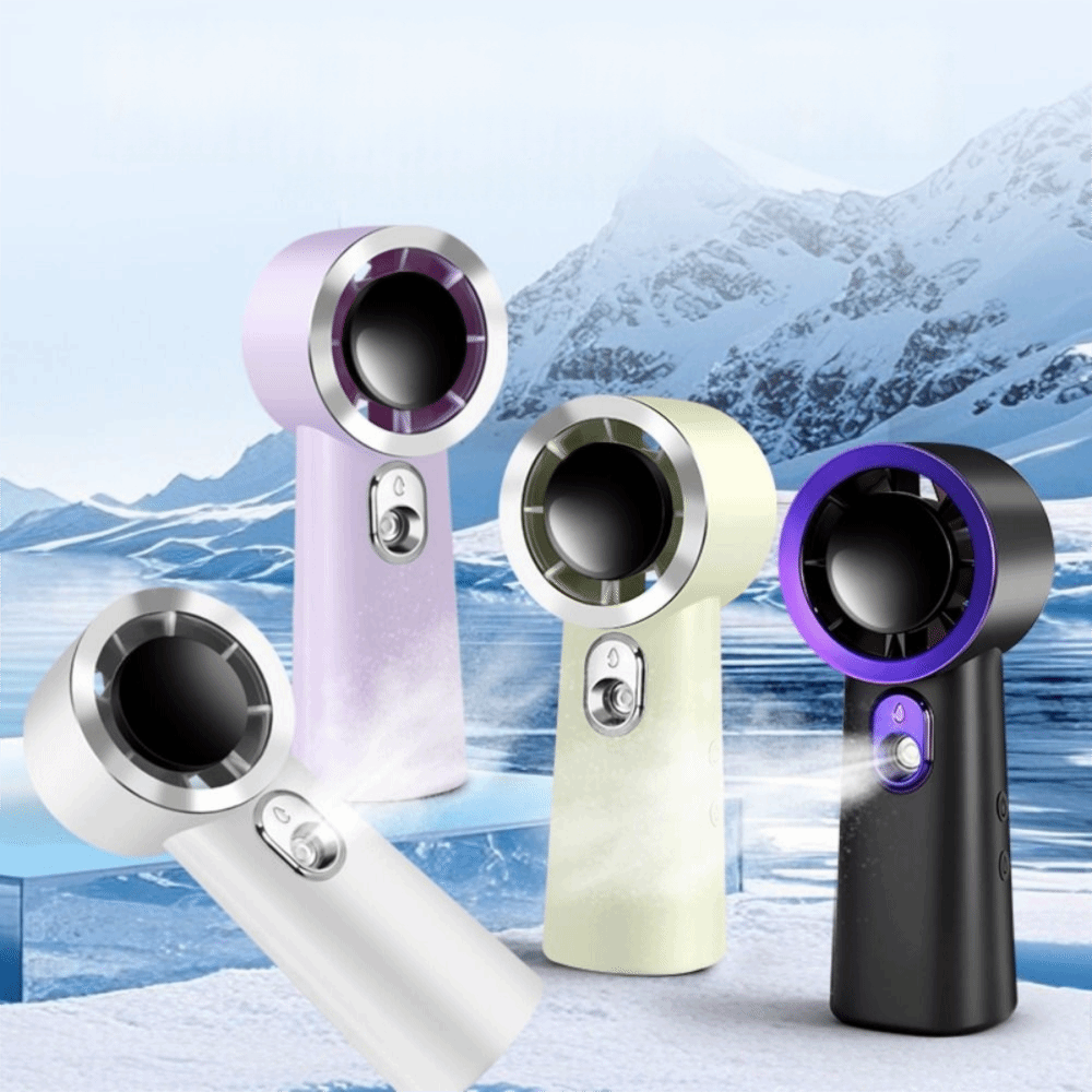 Mini Portable Handheld Spray Fan High-Speed 3-Speed Wind Water Spray Mist Fan Rechargeable Lightweight Cooling Atomizing Hydrating Fan Travel
