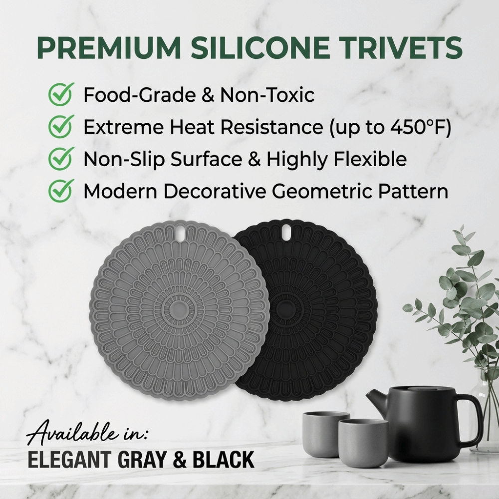 Reusable Silicone Flower Insulation Pad Non Slip Food Grade Round Silicone Placemat Heat Resistant Non Stick Tableware Drain Mat Coaster Office