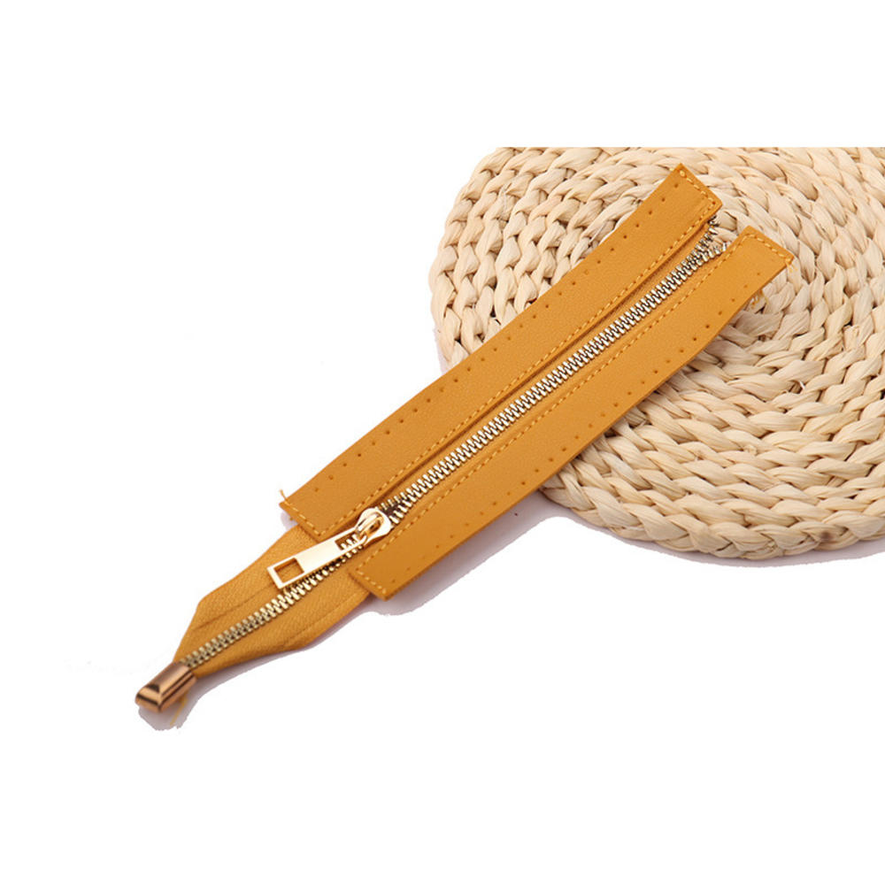 Bag PU Pull Chain 30cm Woven Foreskin Leather Accessories Metal Tooth Zipper Manual