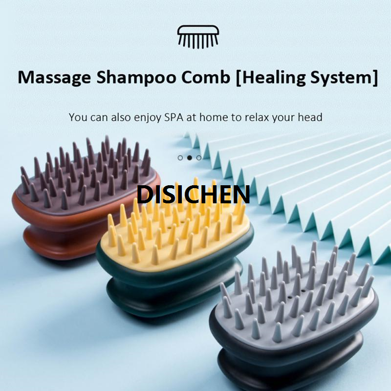 DISICHEN Silicone Shampoo Comb Hair Care Scalp Massage Comb Portable Handheld Round Soft Bath Massage Brush Beauty Hair Tool Salon Luxury