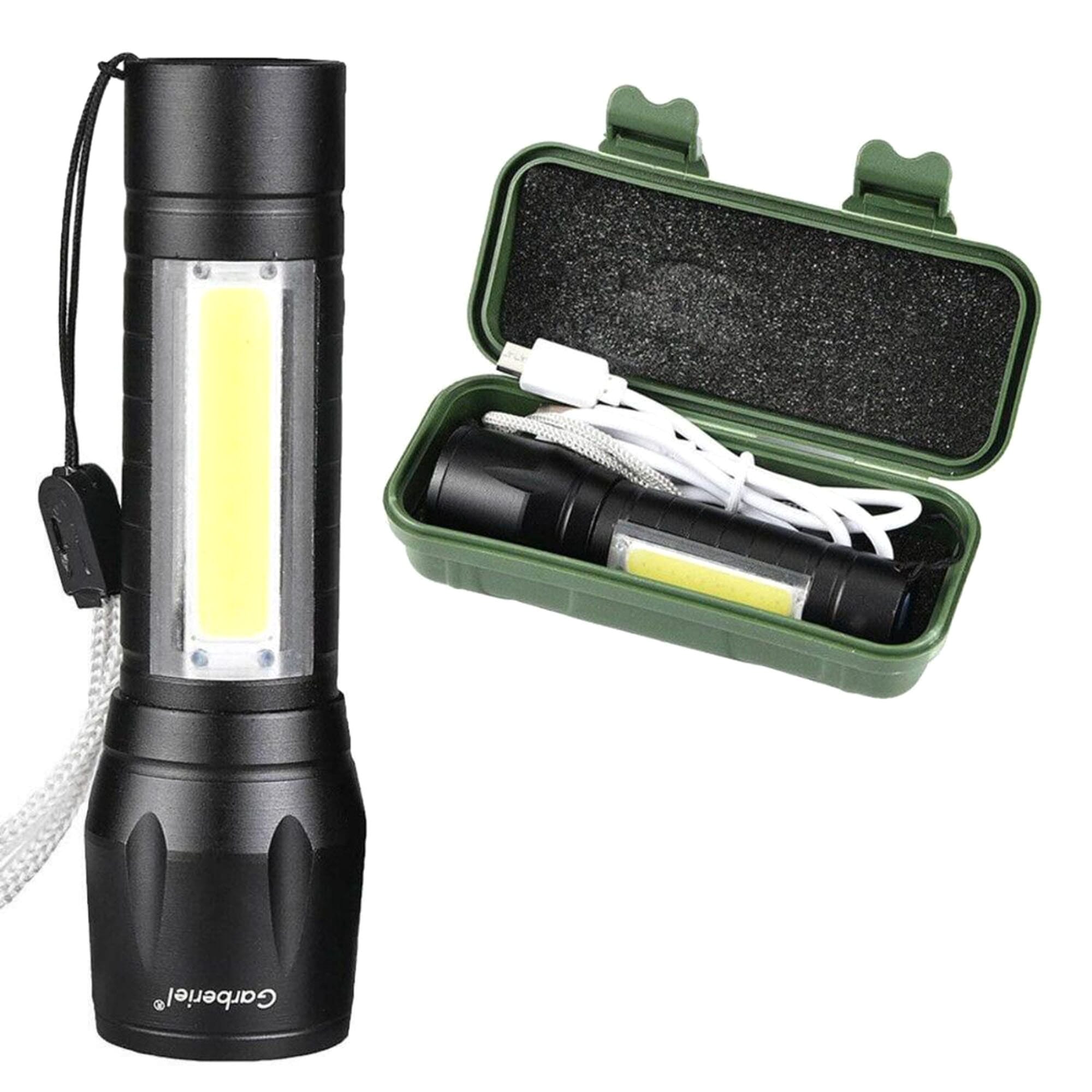 Mini Rechargeable Tacticall Flashlight LED With Mini Portable LED COB Flashlight USB Rechargeable 3 Modes Adjustable Light With Hanging Rope