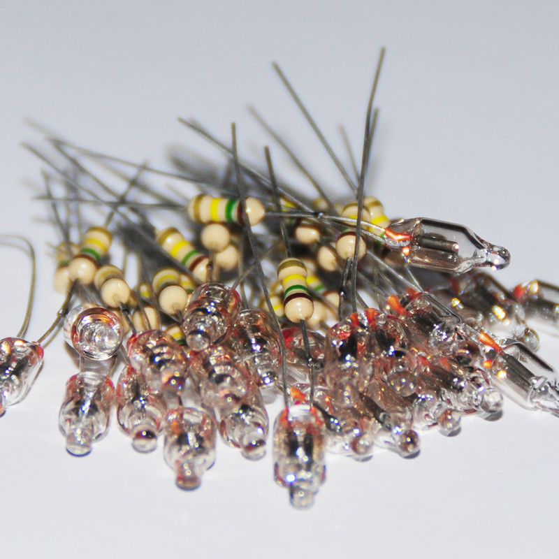 20pcs Neon Bulb Indicator Lamps 4mm 5mm 6mm Red Green Blue Neon Light Sign 4X10 5X13 6X13 6X16 Resistance Neon-Light Lampada