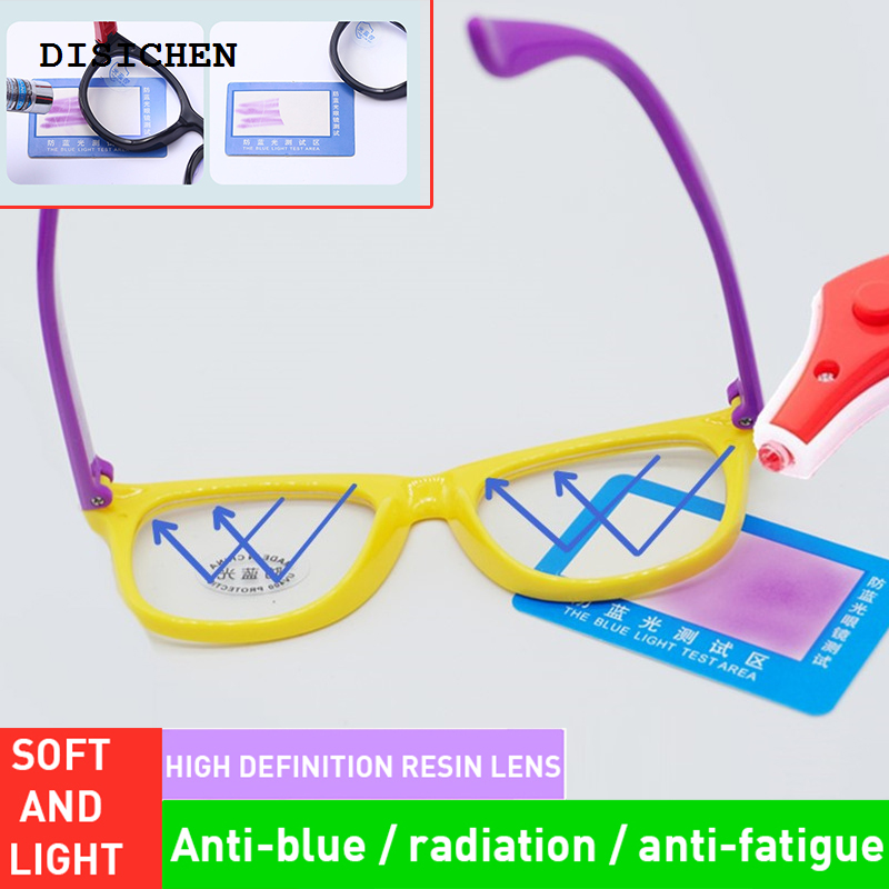 DISICHEN Luxury 1PC Anti-blue Light Kids Glasses Children Boys Girls Children Optical Glasses Flexible One-piece Computer Goggles Eyeglasses