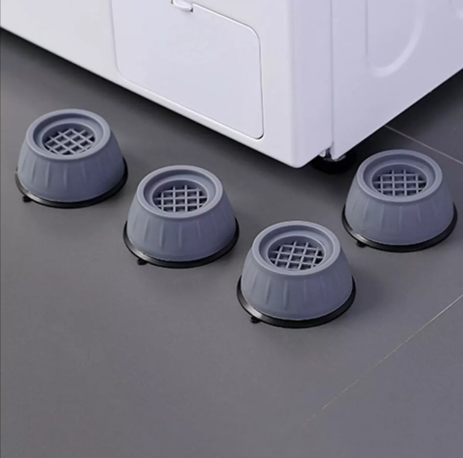 Anti-Shock Rubber Pads - 4pcs Set for Washing Machine & Refrigerator | Protect Floors from Vibration