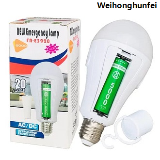 Weihonghunfei20W LED Rechargable Bulb Emergency Lamp Double Battery Special