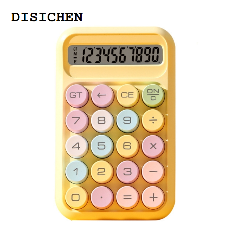 DISICHEN Original Standard Calculator 10Digits with Large LCD Display and Round Button Candy Color