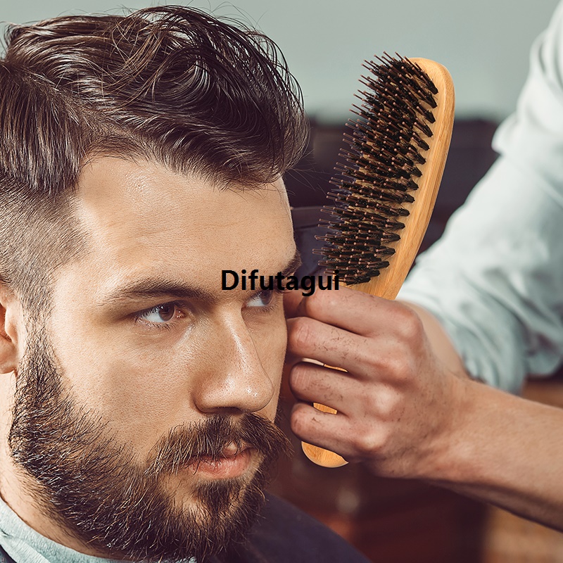 Difutagui Comb Supplies, Styling, Hairdressing, Barber, Natural Bamboo Hair Brush, Profesional Boar Bristles, DIY Smoothing, Detangling, Wet Hair, Dry Hair