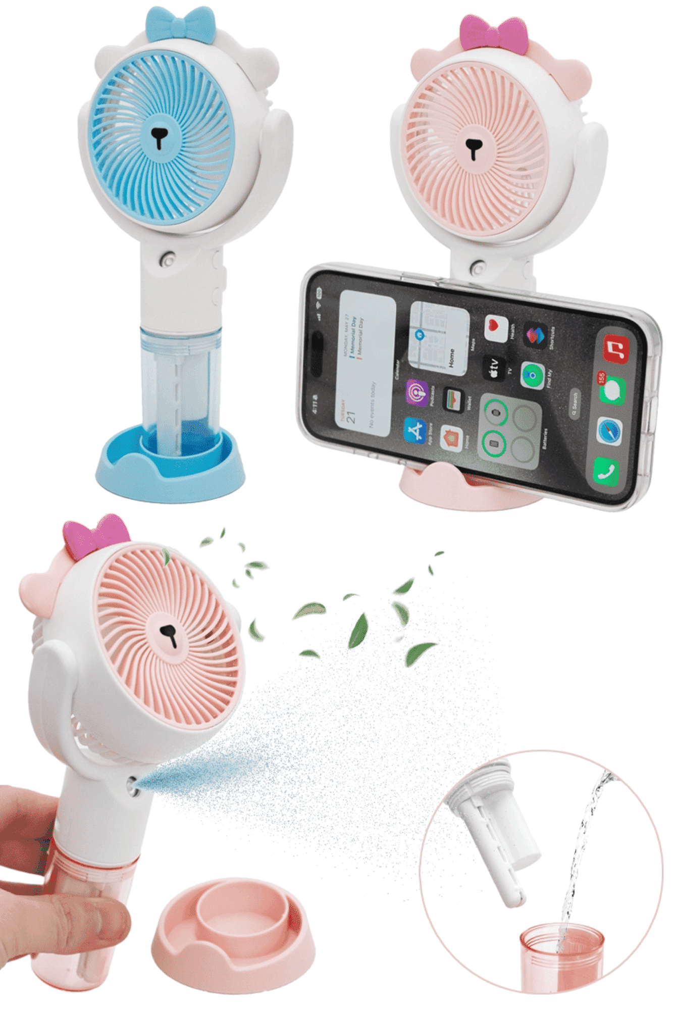 3-in-1 Mini Fan with Humidifier - Portable USB Air Cooler for Home, Office & Travel