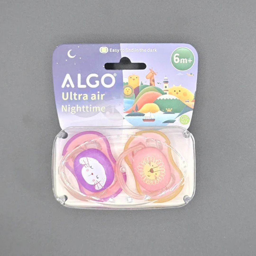 Algo Baby Comfort Pacifiers - Twin Pack, Ideal for Day & Night Use