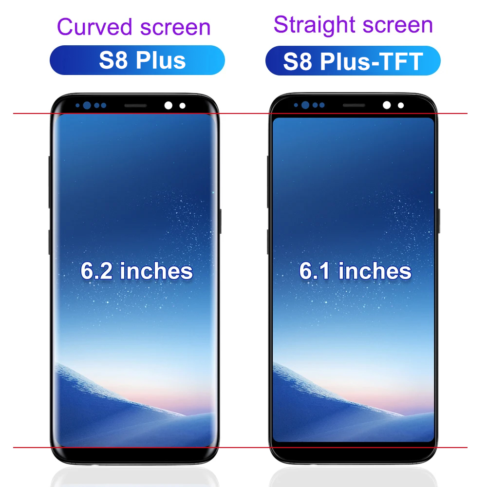 HOT TFT S8 Plus G955F Display Screen Replacement For Samsung Galaxy S8 Plus SM-G955F LCD Display Digital Touch Screen with Frame