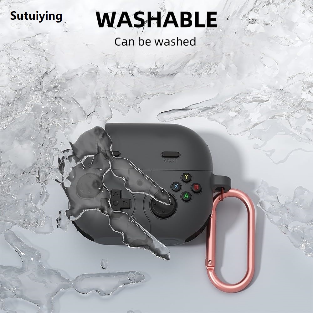 Sutuiying For Samsung Galaxy Buds 3 Pro/Galaxy Buds 3 Case with Keychain Cute High Quality Soft Silicone Shockproof Protective Case with Cleaning Kit