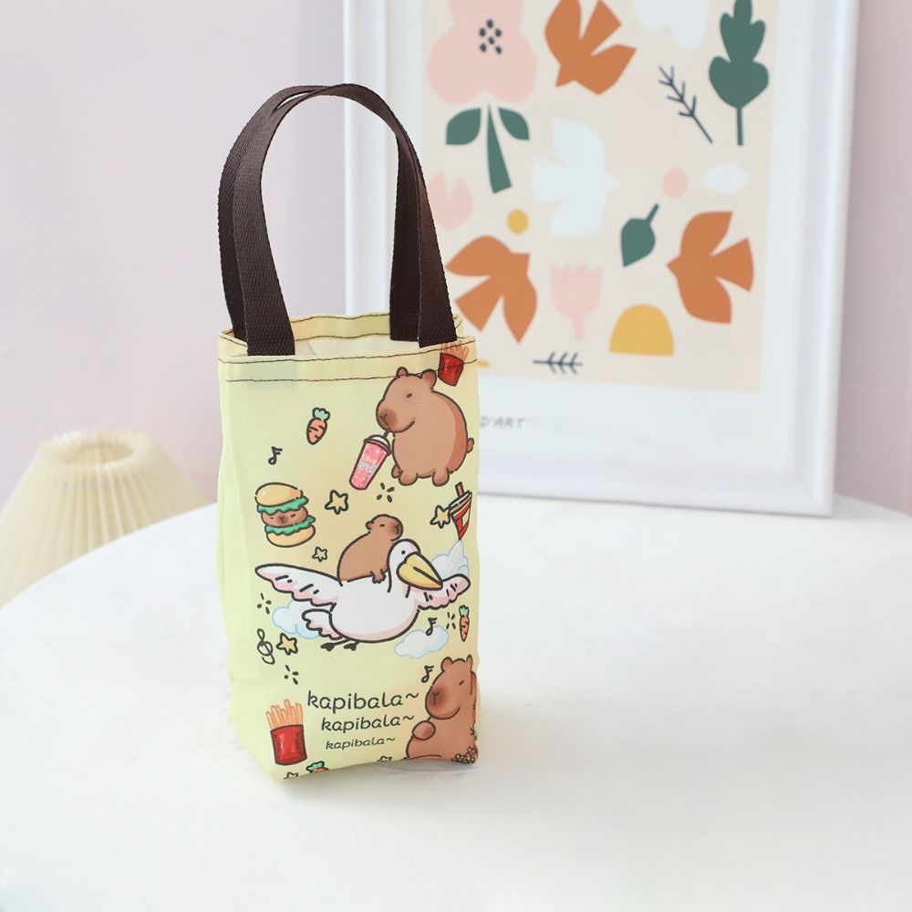 Hot Sale Capybara Handbag Cute Cartoon Canvas Bag Multipurpose Portable Water Cup Bag Outdoor