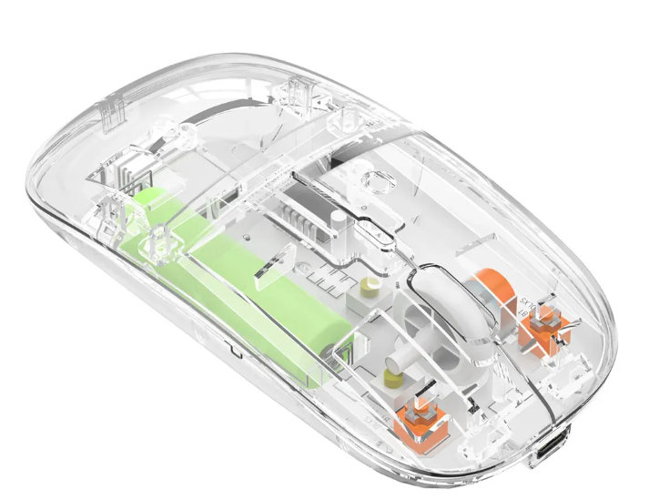 Transparent Wireless + Bluetooth Dual-Mode Rechargeable Mouse