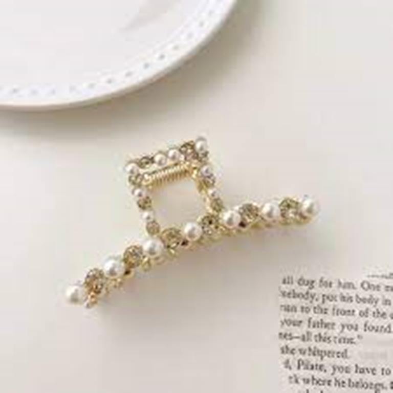 1 Pcs New Luxury Hairpins Crystal Inlay Pearl Metal Alloy Crab Hair Claw Clips Accessories For Women