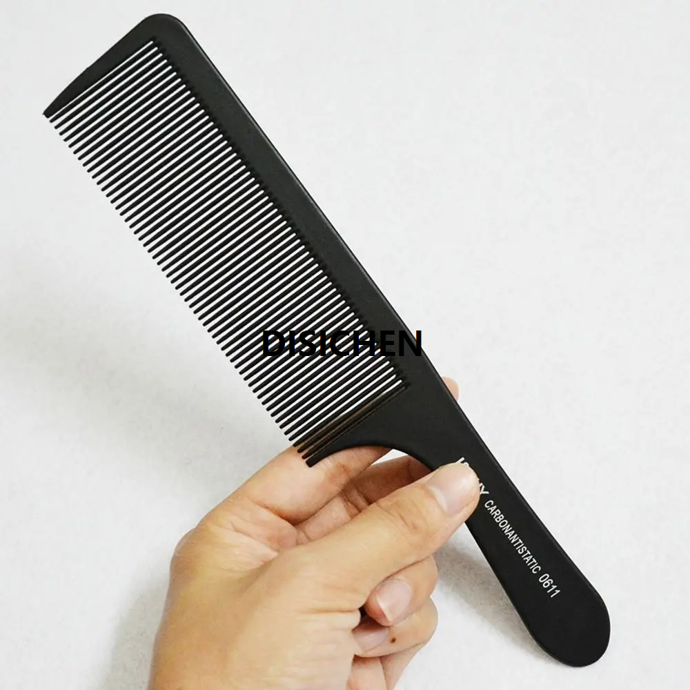 DISICHEN 1PC Black Flattop Hair Cutting Comb Heat Resistant Hair Cutting Tool Hairdressing Hair Stylist Salon Carbon Antistatic Combs Profesional