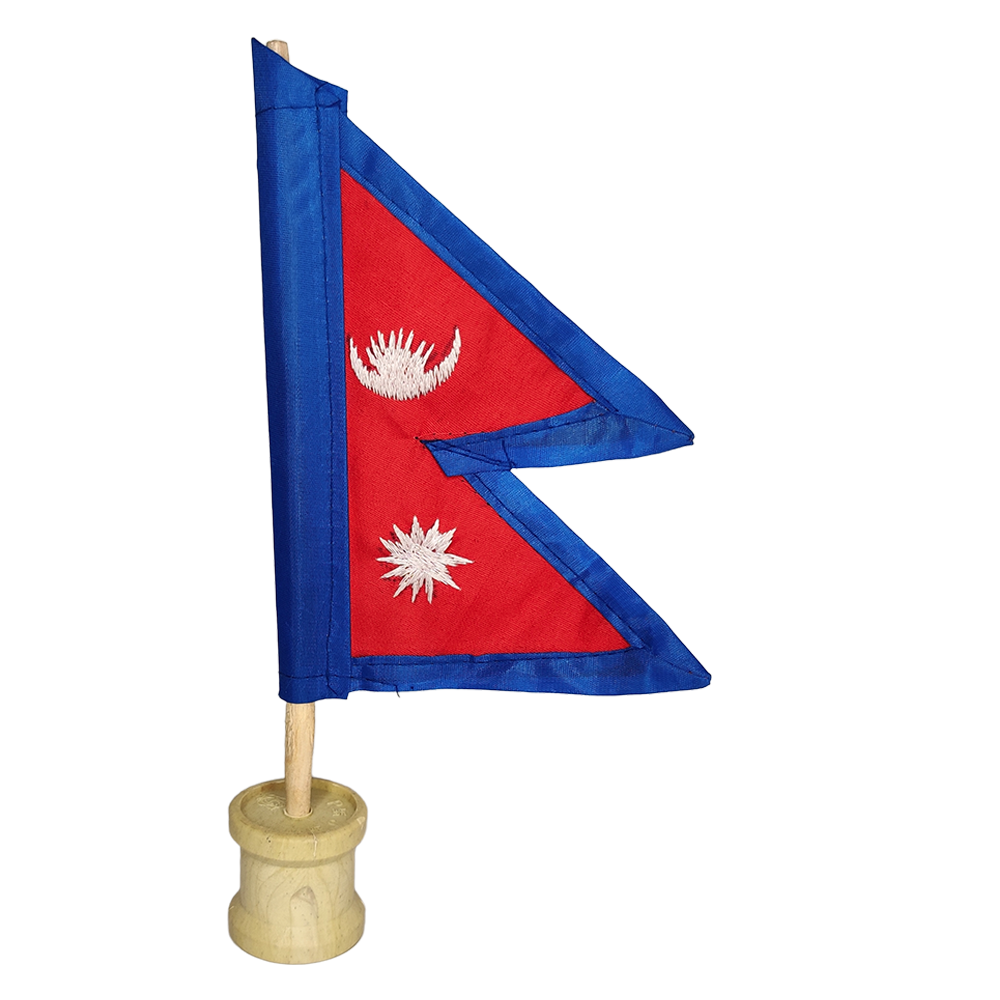 Nepal National Table Flag With Stand - 6INCH