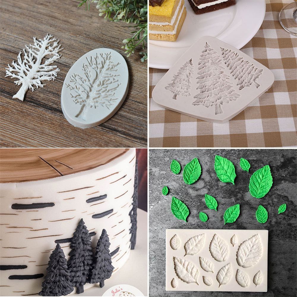 Baking Chocolate DIY Silicone Fondant Mold Cake Decor Mould Tree Shape Leaves