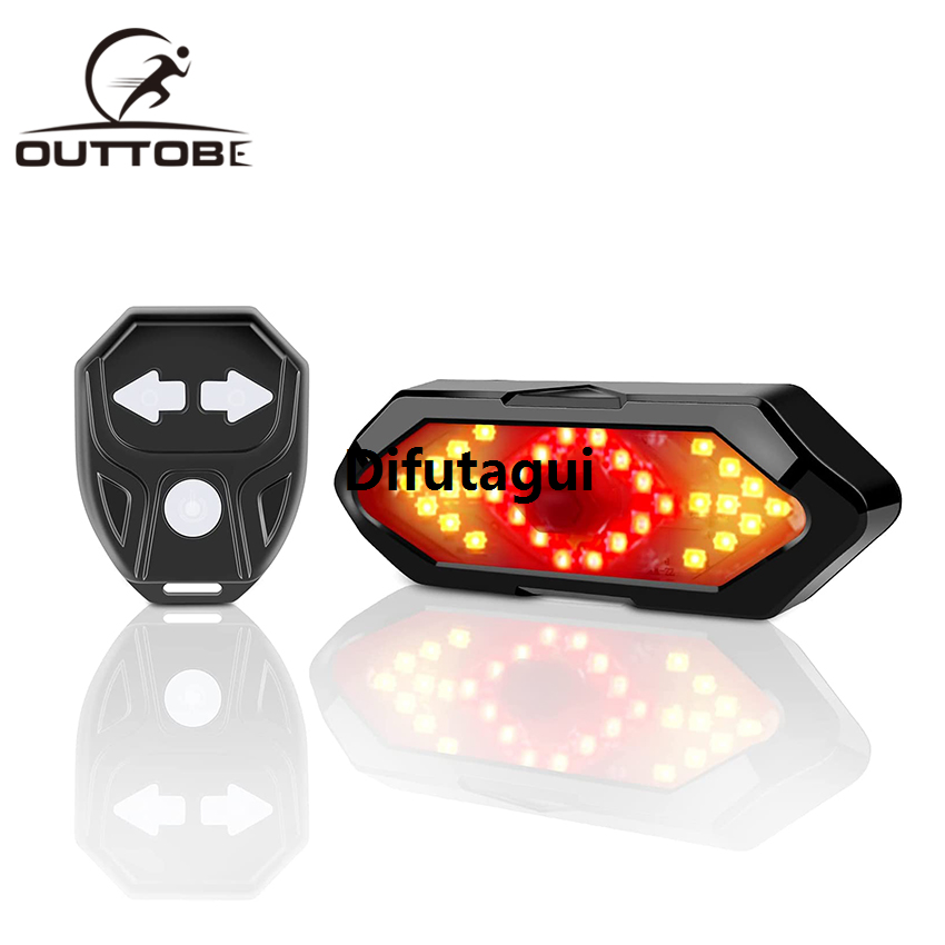 Difutagui Outtobe Bicycle Light Turn Signal Bicycle Tail Light High Bright LED Light Bike Rear Light Waterproof New style Rechargeable Cycling Safety Warning Light Road Mountain Bike Equipment with 120db Horn