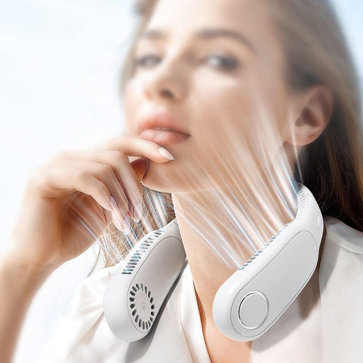 Mini Neck Fan Portable Bladeless Hanging Neck 3000mAh Rechargeable Air Cooler 3 Speed Mini Summer Sports Fan Outdoor
