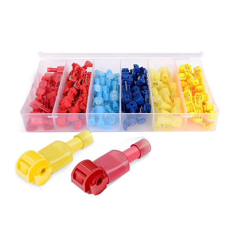 NAMUNY 120 Pcs/60 Pairs Quick Splice Wire Terminals T-Tap Self-Stripping with Nylon Fully Insulated Male Quick Disconnects
