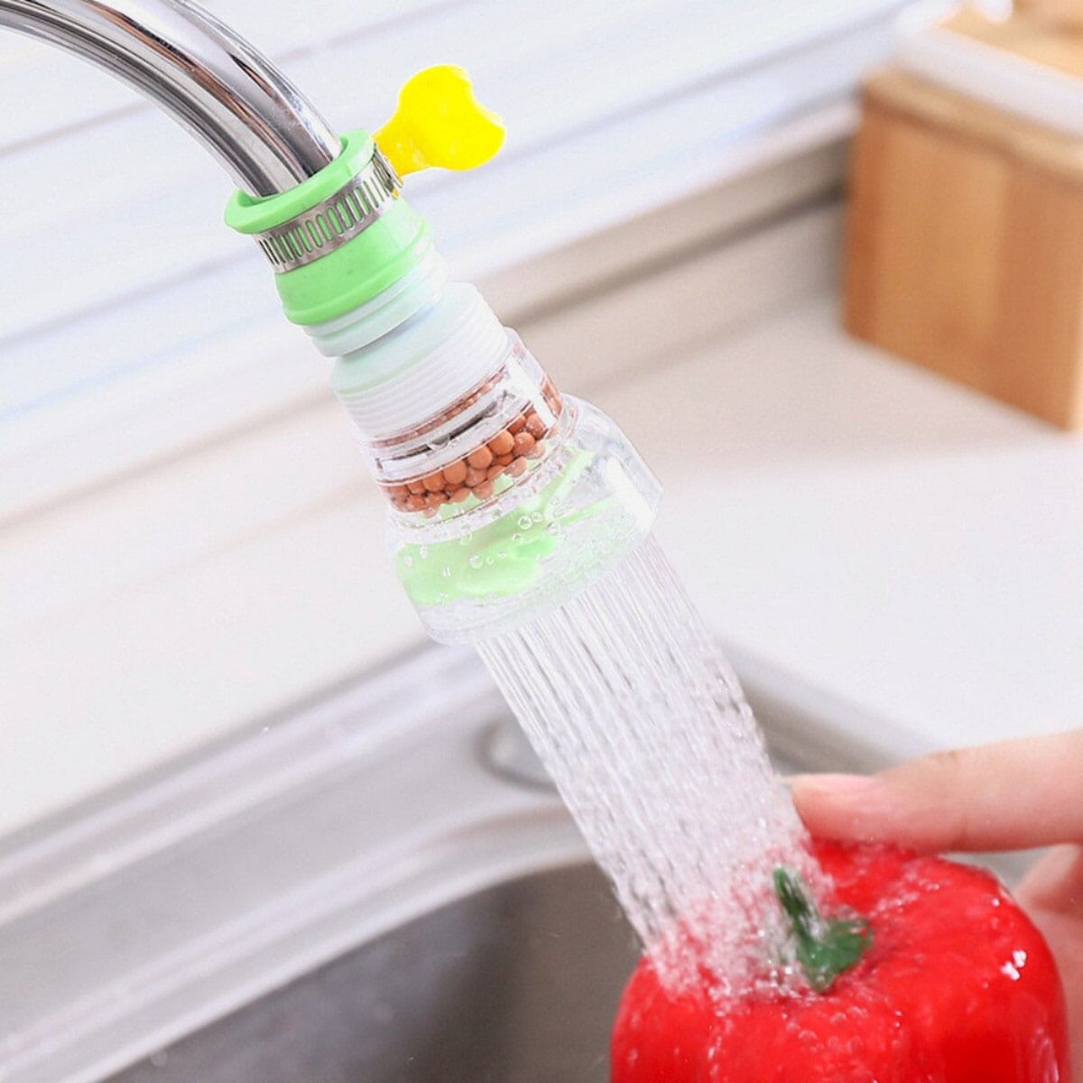 Kitchen Faucet Tap Extender Splash-Proof Water Filter Outlet Head Water Saving Sprayer Filter Diffuser