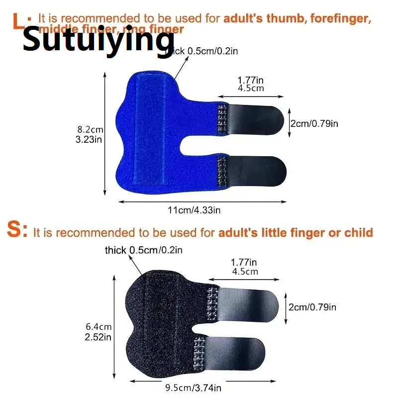 Sutuiying 1Pc Adjustable Finger Splint with Lightweight Aluminum Base - Provides Support and Relief for Injured Fingers - Fits 40-80kg