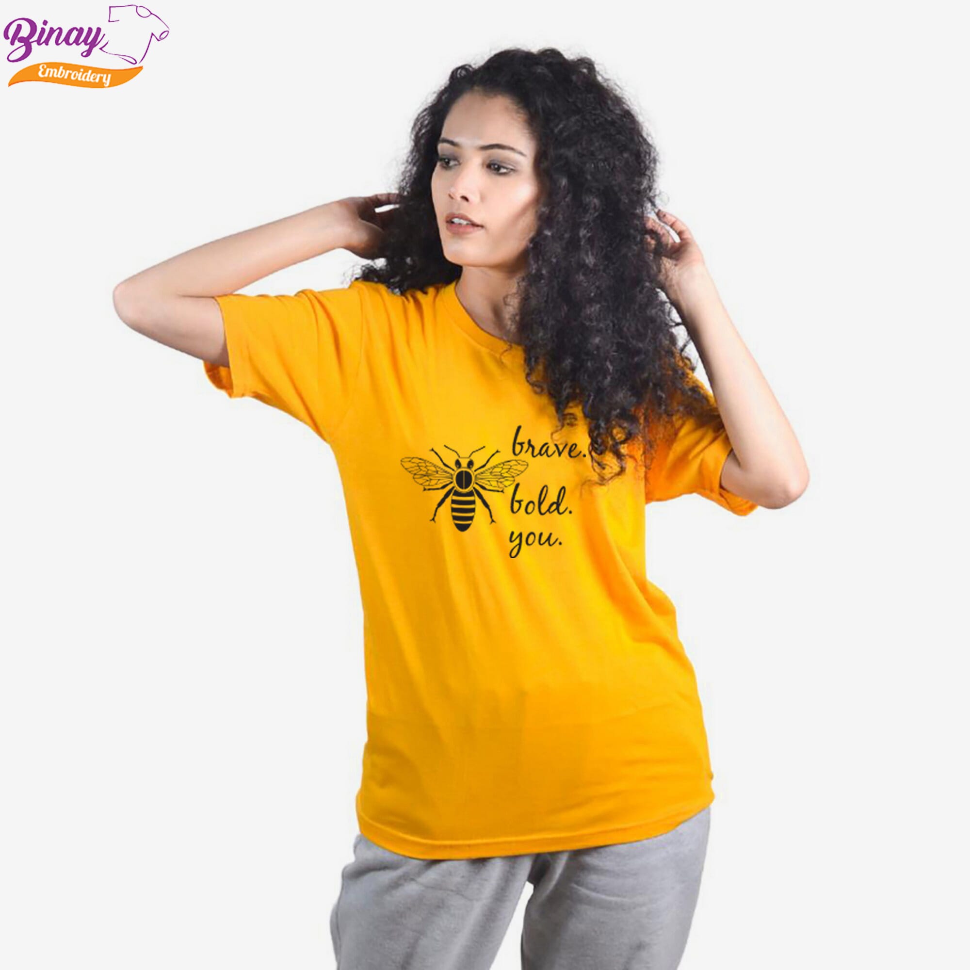 Binay Embroidery Cotton Sports Shoes For Women Stylish And Comfortable Soft Fabric Elegant Collection Yellow