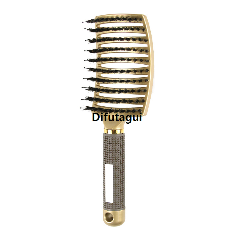 Difutagui Styling wet bristles massage wet pieces 1 anti-static salon Luxury hairbrush women's nylon hairbrush curl hair brush