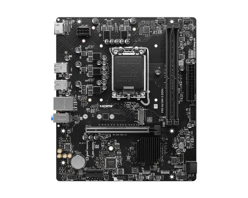 MSI PRO H610M-S DDR4 Motherboard (mATX | Support 12th, 13th & 14th Gen Intel Processor | 2x DDR4 RAM | 1x M.2 | G-LAN | HDMI)
