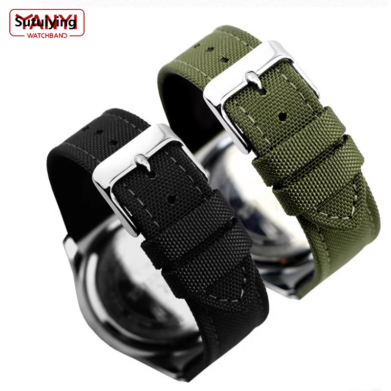 Sutuiying Nylon watchband for I-WC s-eiko swristband Canvas Durable Sport Original Watch Strap comfortable Leather bottom 16mm 18mm 20mm 22mm 24mm