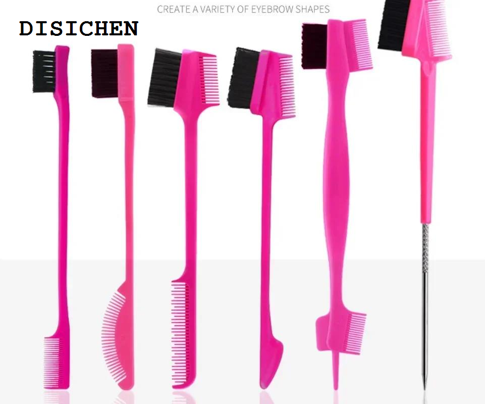 DISICHEN 2025 New Eyebrow Brush Comb Double Sided 3 In 1 Edge Control Brush for Baby Hair Salon Hair Comb Brushes Beauty Tools Hair dye brushes