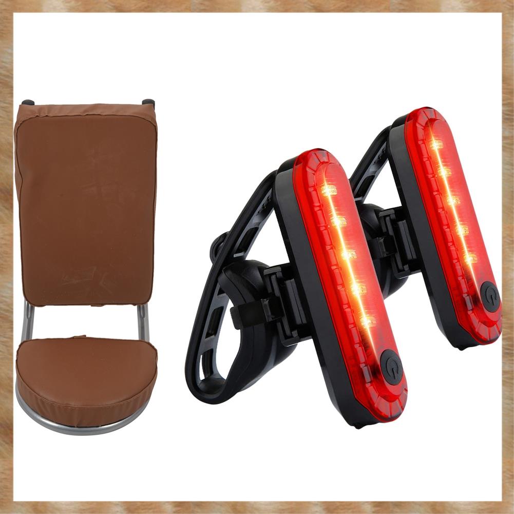 1 Set Rear Bike Tail Light,Ultra Bright USB Taillights & 1 Pcs Children'S Bike Seat Bike Rear Seat Kid Back Seat