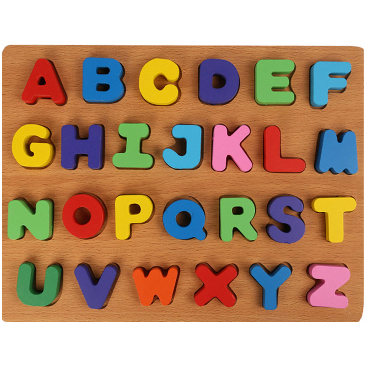 Montessori Wooden 3D English Alphabets Capital Letter (ABCD) - Educational Preschool Toy for Kids, Colorful & Safe, Promotes Early Learning & Skill Development, Perfect Birthday Gift