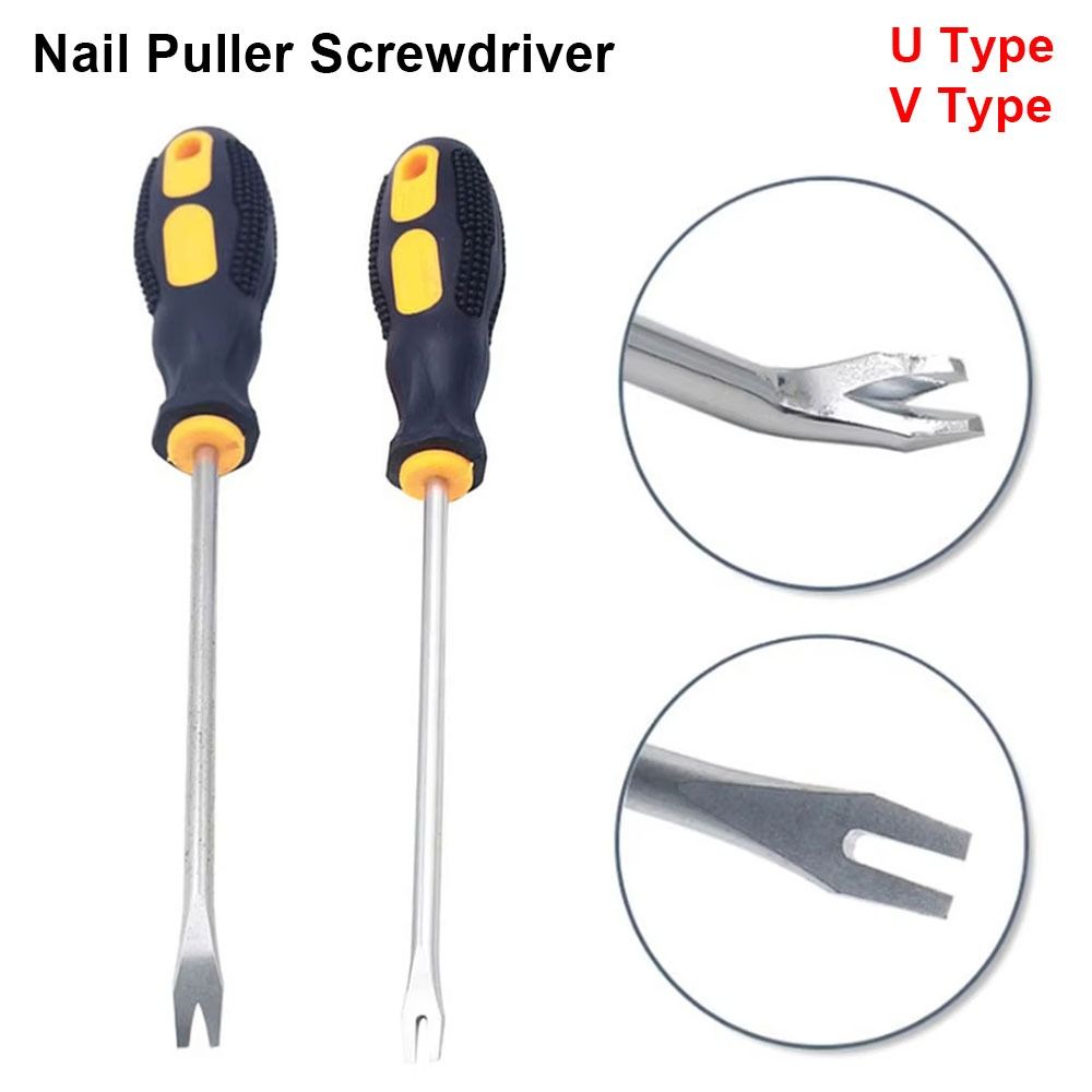 1Pcs New UV Type Nail Puller Screwdrivers 260mm Steel Nail Driver Pry Tool Nail Remover Tool For Home Repair Tools Workshop