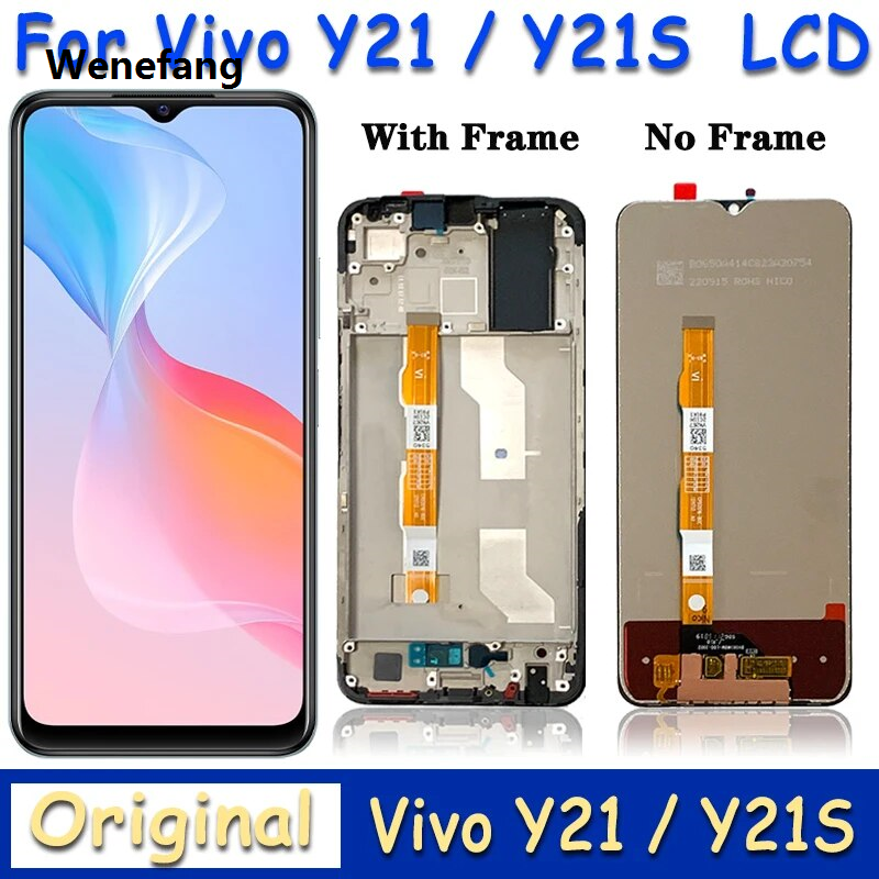 Wenefang Original 6.5110-Point For VIVO Y21S V2110 LCD Display Screen+Touch Panel Digitizer For VIVO Y21 V2111 LCD With Frame Assembly