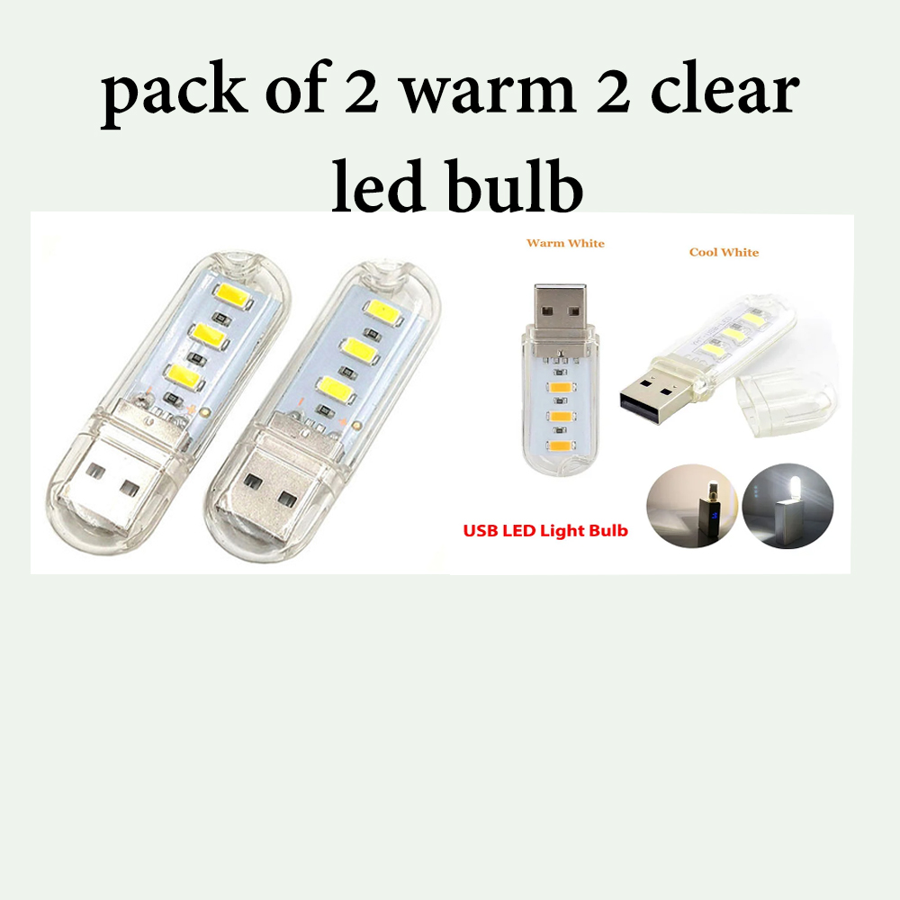 USB LED night Light Bulb Book Reading night lighting Lamp 3LEDs high power bright