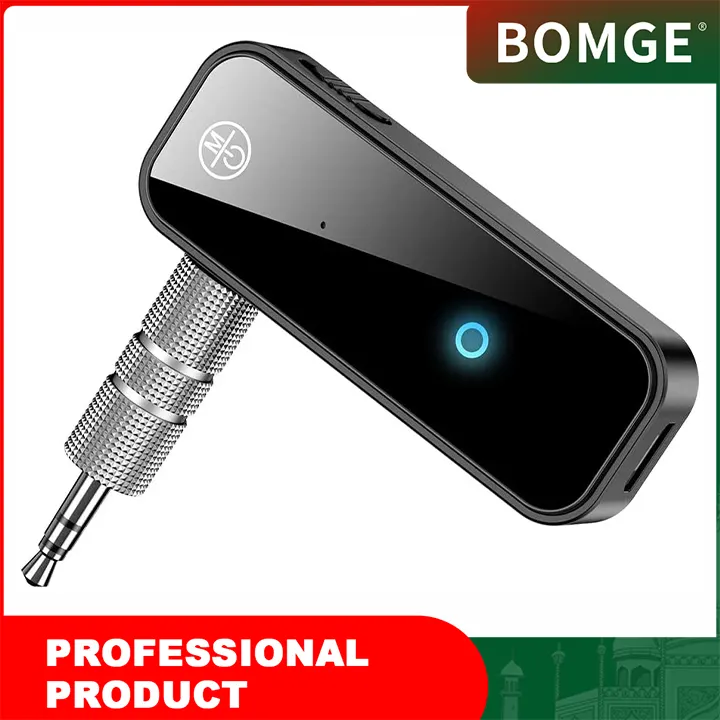 BOMGE Bluetooth 5.0 Adapter 3.5mm Jack Aux Dongle, 2-in-1 Wireless Transmitter/Receiver for TV Audio, Projector, PC, Headphone, Car