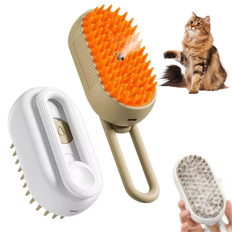 Cat Steam Brush for Shedding Dog Brush with Steam Pet Hair Cleaning Brush Comb for Spray 3 in 1 Pet Grooming for Long & Short Haired Pets - Spritz Comb for cats and dogs