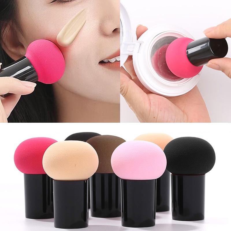 1 Piece Super Excellent Quality Cute Makeup Face Coverup Mushroom Head Sponge Powder Puff Comfortable Hygiene Fashion Cosmetic - Black Color