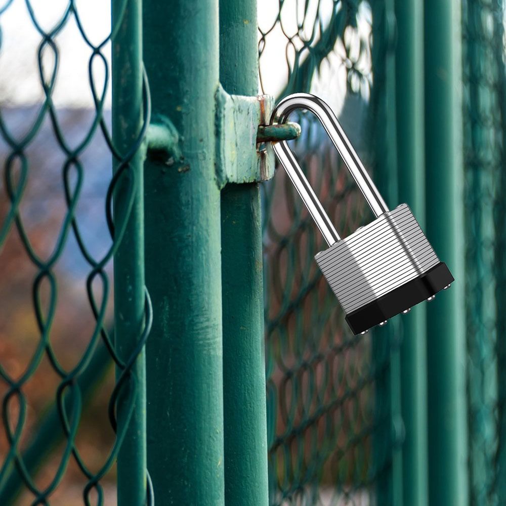 1Pcs Solid Hardened Steel Waterproof Security Long Shackle Keyed Padlocks Heavy Duty Padlock Thousand-layer Lock